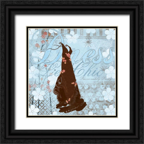 Haute in Blue II Black Ornate Wood Framed Art Print with Double Matting by Evelia Designs
