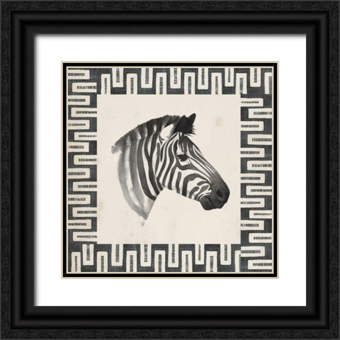Safari Zebra I Black Ornate Wood Framed Art Print with Double Matting by Popp, Grace