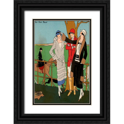 Vintage Couture III Black Ornate Wood Framed Art Print with Double Matting by Unknown