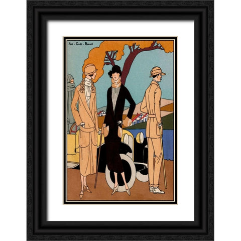 Vintage Couture IV Black Ornate Wood Framed Art Print with Double Matting by Unknown
