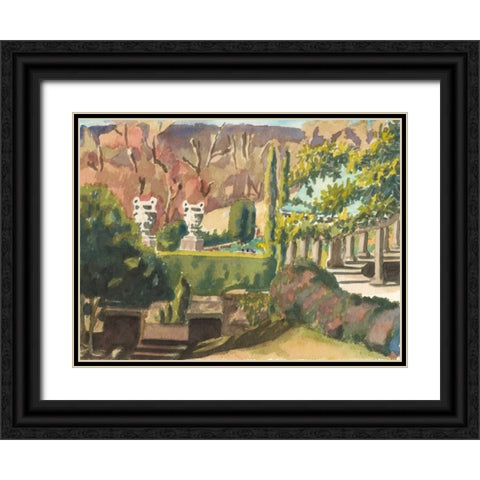 Watercolor Garden II Black Ornate Wood Framed Art Print with Double Matting by Miller, Dianne