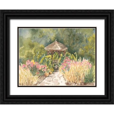 Watercolor Garden IV Black Ornate Wood Framed Art Print with Double Matting by Miller, Dianne