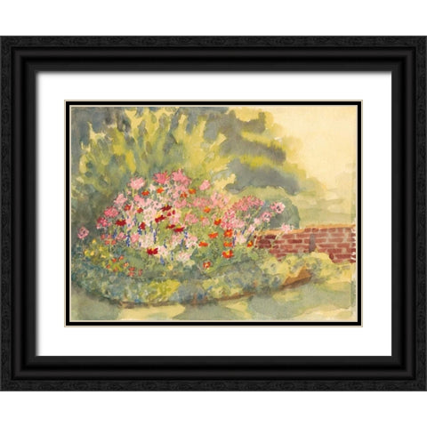 Watercolor Garden V Black Ornate Wood Framed Art Print with Double Matting by Miller, Dianne