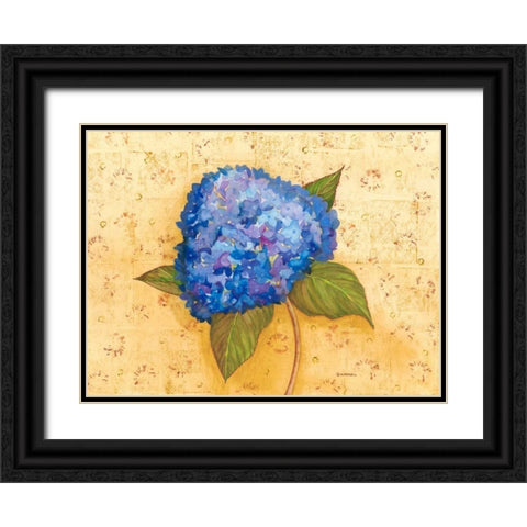 Hydrangea Love II Black Ornate Wood Framed Art Print with Double Matting by Russell, Wendy