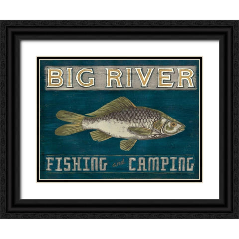 Lodge Sign I Black Ornate Wood Framed Art Print with Double Matting by Vess, June Erica