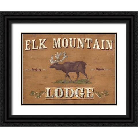 Lodge Sign III Black Ornate Wood Framed Art Print with Double Matting by Vess, June Erica