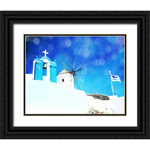 Santorini I Black Ornate Wood Framed Art Print with Double Matting by Coomes, Sylvia