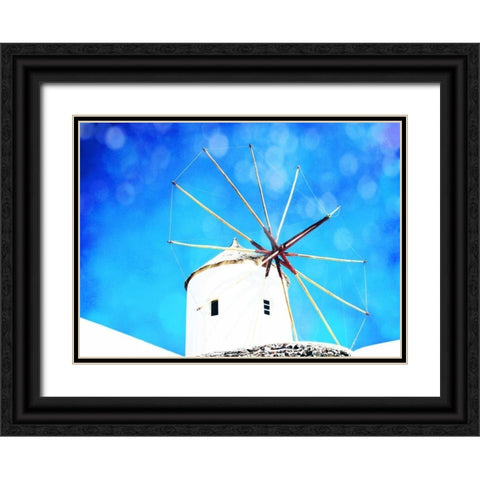 Santorini II Black Ornate Wood Framed Art Print with Double Matting by Coomes, Sylvia