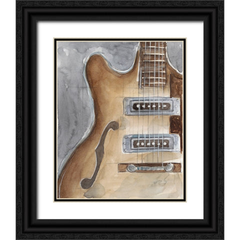 Watercolor Instrument Study I Black Ornate Wood Framed Art Print with Double Matting by Harper, Ethan