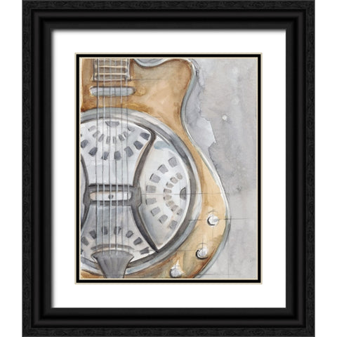 Watercolor Instrument Study III Black Ornate Wood Framed Art Print with Double Matting by Harper, Ethan