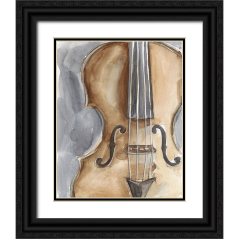 Watercolor Instrument Study IV Black Ornate Wood Framed Art Print with Double Matting by Harper, Ethan