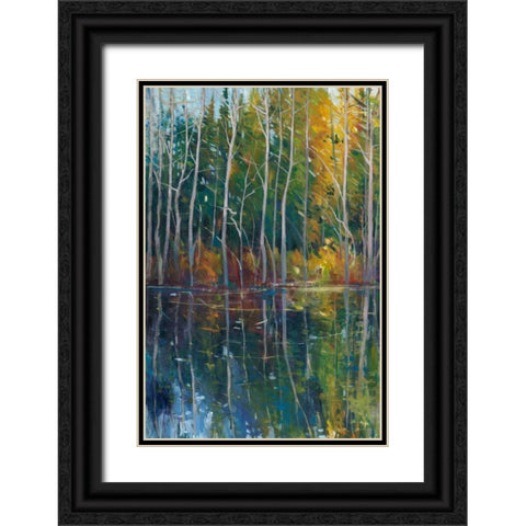 Pine Reflection II Black Ornate Wood Framed Art Print with Double Matting by OToole, Tim