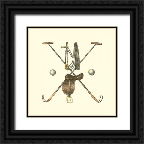 Polo Saddle Black Ornate Wood Framed Art Print with Double Matting by Vision Studio