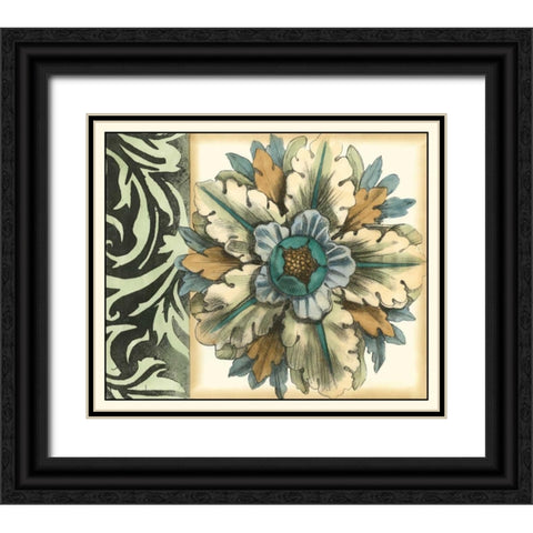 Panelled Rosette II Black Ornate Wood Framed Art Print with Double Matting by Goldberger, Jennifer