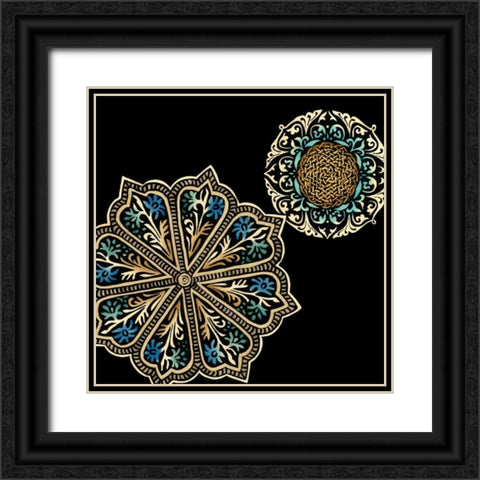 Midnight Rosette III Black Ornate Wood Framed Art Print with Double Matting by Zarris, Chariklia