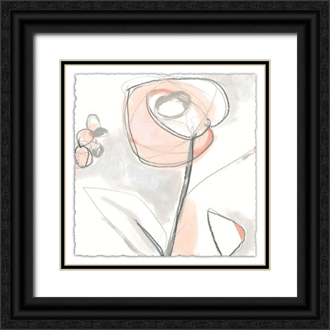 Blush Affinity IX Black Ornate Wood Framed Art Print with Double Matting by Vess, June Erica