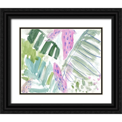 Tropical Abstraction I Black Ornate Wood Framed Art Print with Double Matting by Wang, Melissa