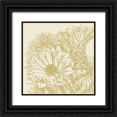 Graphic Cactus Bloom I Black Ornate Wood Framed Art Print with Double Matting by Wang, Melissa