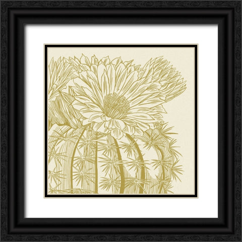 Graphic Cactus Bloom II Black Ornate Wood Framed Art Print with Double Matting by Wang, Melissa