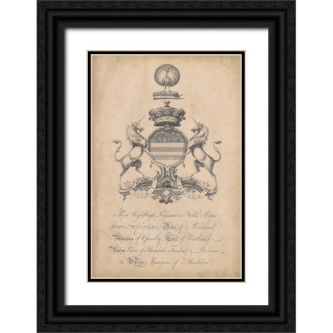 Peerage of England III Black Ornate Wood Framed Art Print with Double Matting by Vision Studio