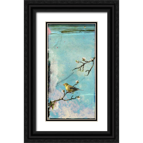 Bird Window II Black Ornate Wood Framed Art Print with Double Matting by Blixt, Ingrid