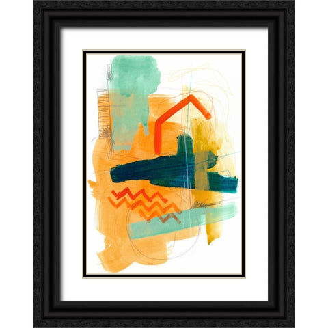 Fringe Aspect V Black Ornate Wood Framed Art Print with Double Matting by Vess, June Erica