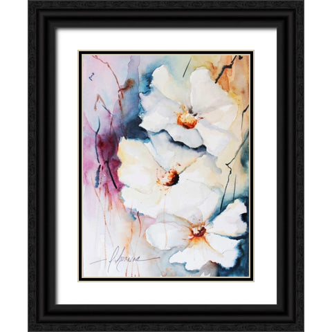 Blooms Aquas I Black Ornate Wood Framed Art Print with Double Matting by Leticia Herrera