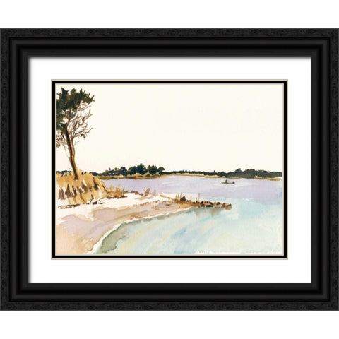 Minimalist Coastline I Black Ornate Wood Framed Art Print with Double Matting by Miller, Dianne