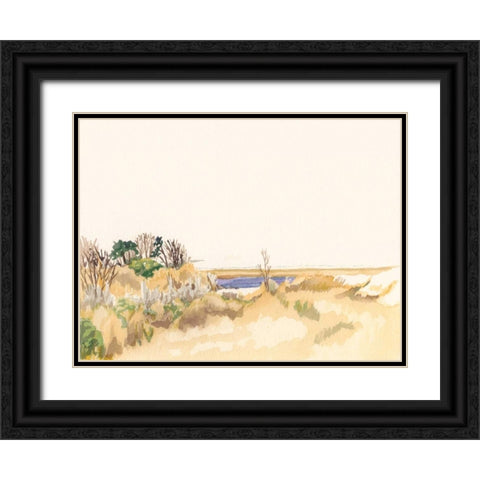 Minimalist Coastline III Black Ornate Wood Framed Art Print with Double Matting by Miller, Dianne