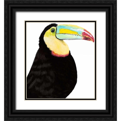 Watercolor Toucan Black Ornate Wood Framed Art Print with Double Matting by McCavitt, Naomi