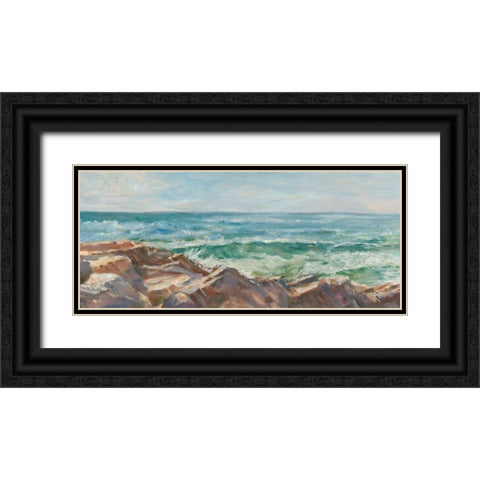 Impasto Ocean View III Black Ornate Wood Framed Art Print with Double Matting by Harper, Ethan