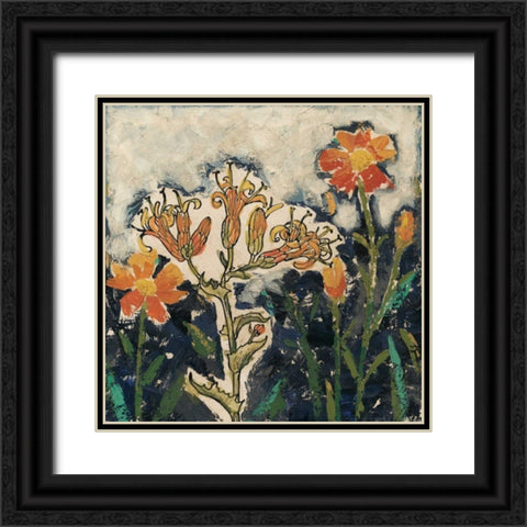 Floral Cutout I Black Ornate Wood Framed Art Print with Double Matting by Meagher, Megan