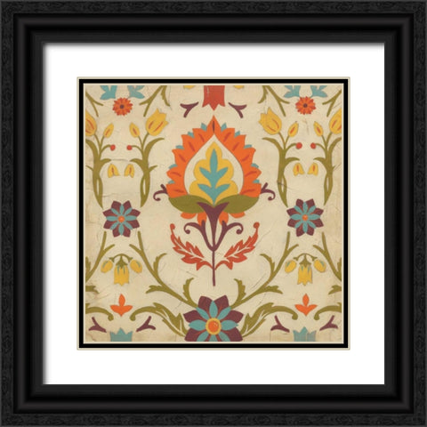 Vintage Damask II Black Ornate Wood Framed Art Print with Double Matting by Vess, June Erica