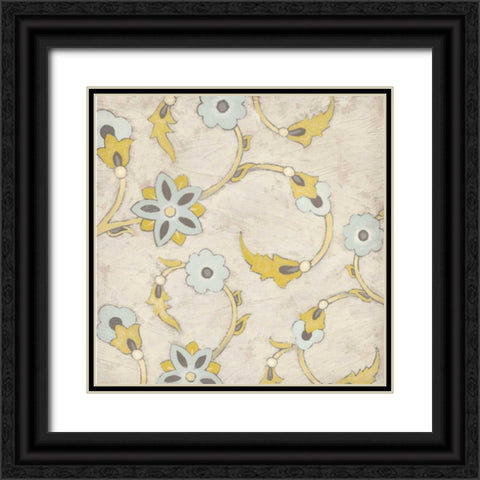 Spa Floral Fresco II Black Ornate Wood Framed Art Print with Double Matting by Vess, June Erica