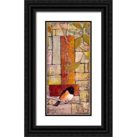 Textured Bird Panel I Black Ornate Wood Framed Art Print with Double Matting by Altug, Mehmet