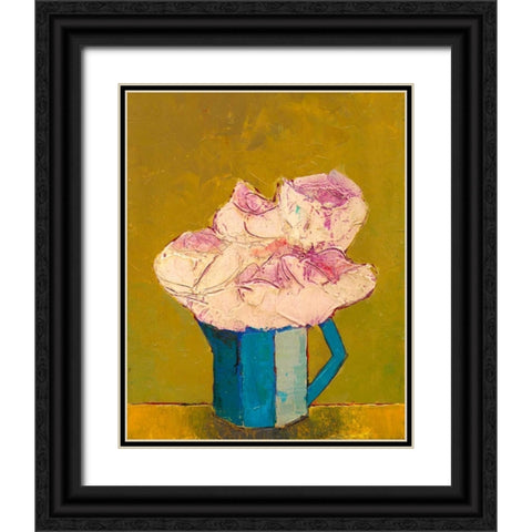 Graphic Vase of Flowers I Black Ornate Wood Framed Art Print with Double Matting by Altug, Mehmet