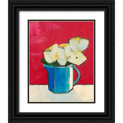 Graphic Vase of Flowers II Black Ornate Wood Framed Art Print with Double Matting by Altug, Mehmet