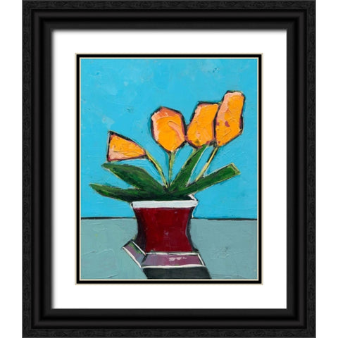 Graphic Vase of Flowers III Black Ornate Wood Framed Art Print with Double Matting by Altug, Mehmet