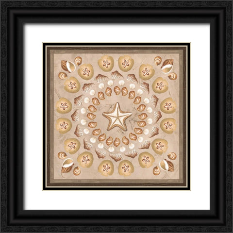 La Mer Medallions I Black Ornate Wood Framed Art Print with Double Matting by Vess, June Erica
