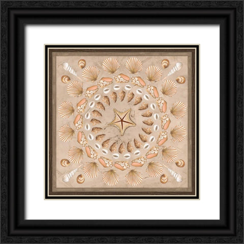 La Mer Medallions II Black Ornate Wood Framed Art Print with Double Matting by Vess, June Erica