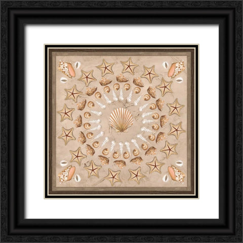 La Mer Medallions IV Black Ornate Wood Framed Art Print with Double Matting by Vess, June Erica