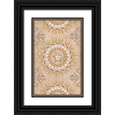 La Mer Medallions V Black Ornate Wood Framed Art Print with Double Matting by Vess, June Erica