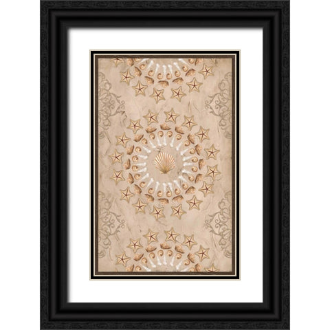 La Mer Medallions VI Black Ornate Wood Framed Art Print with Double Matting by Vess, June Erica
