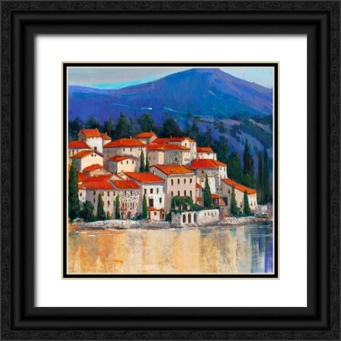 Italian Village II Black Ornate Wood Framed Art Print with Double Matting by OToole, Tim