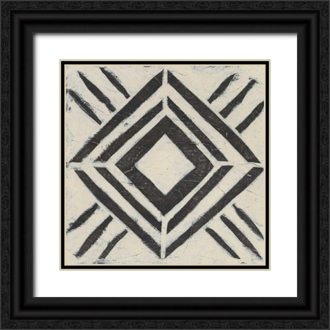 Tribal Patterns V Black Ornate Wood Framed Art Print with Double Matting by Vess, June Erica