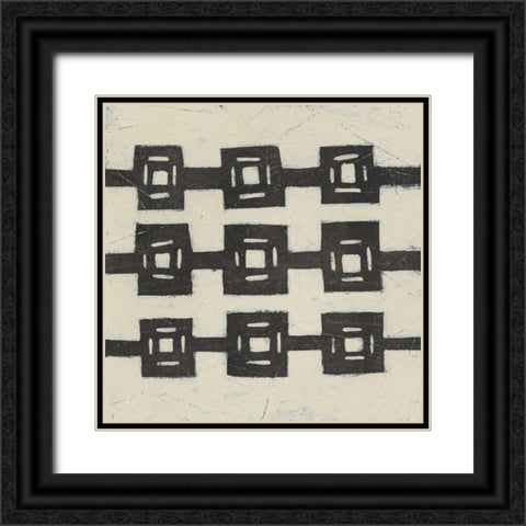 Tribal Patterns VII Black Ornate Wood Framed Art Print with Double Matting by Vess, June Erica