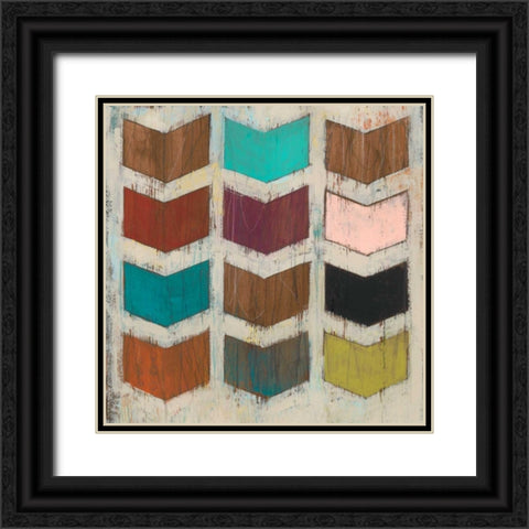 Chevron Matrix I Black Ornate Wood Framed Art Print with Double Matting by Vess, June Erica