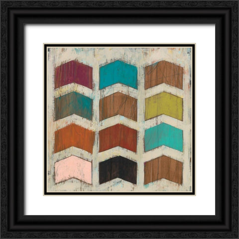 Chevron Matrix IV Black Ornate Wood Framed Art Print with Double Matting by Vess, June Erica