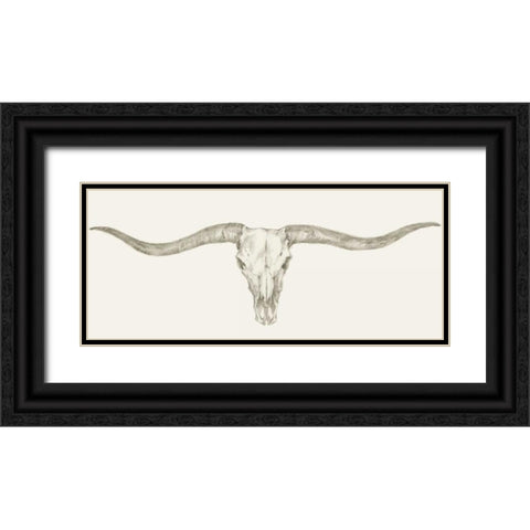 Western Skull Mount III Black Ornate Wood Framed Art Print with Double Matting by Harper, Ethan