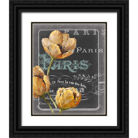 Chalkboard Paris II Black Ornate Wood Framed Art Print with Double Matting by Studio W